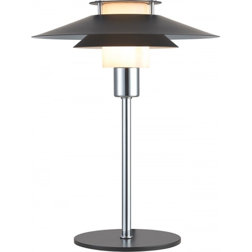 Lampa stołowa nowoczesna Rivoli czarny/chrom HaloDesign | Lampa na stolik nocny, komodę i parapet