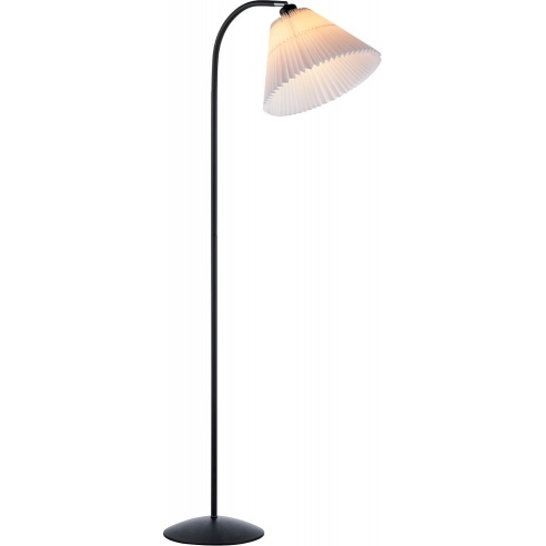 Lampa podłogowa z plisowanym kloszem Medina biały/czarny HaloDesign | Lampa podłogowa do salonu