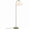 Lampa podłogowa z plisowanym kloszem Medina biały/mosiądz HaloDesign | Lampa podłogowa do salonu