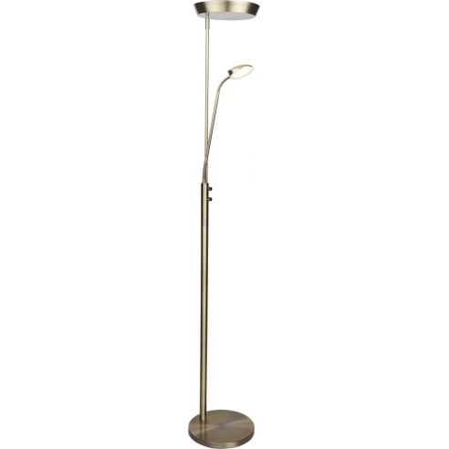 Lampa podłogowa z lampką do czytania Vegas Combi LED mosiężna HaloDesign | Lampa podłogowa do salonu