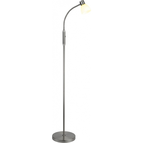 Lampa podłogowa regulowana Hudson LED szkło/stal HaloDesign | Lampa podłogowa do salonu