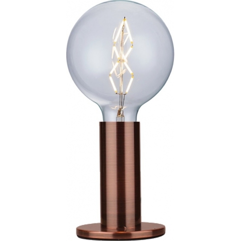 Lampa stołowa "żarówka" Elegance antyczna miedź HaloDesign | Lampa na stolik nocny, komodę i parapet