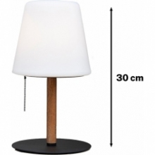Lampa ogrodowa na stół Northern opal/drewno HaloDesign | Lampa na taras
