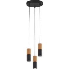 Elit 30 black tubes pendant lamp with wood TK Lighting