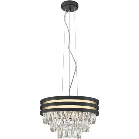 Lampa wisząca glamour z kryształkami Naica 38 czarny/złoty ZumaLine