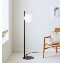 Lampa podłogowa szklana kula Dione biała Markslojd
