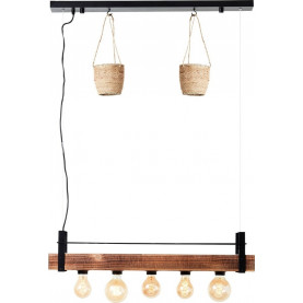 Bankwood 80 dark wood loft pendant lamp Brilliant