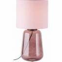 Lampa stołowa szklana podstawa z abażurem Hydra różowa Brilliant