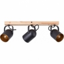Reflektor sufitowy loft Tronte III czarny/drewno Brilliant