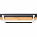 Plafon nowoczesny z drewnem Loneos LED 35x30cm czarny Brilliant