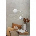 Fuppu A white designer pendant lamp with 2 glass spheres Ummo