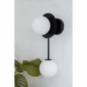 Furiko A white&black designer wall lamp with 2 glass balls Ummo