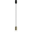 Lampa wisząca szklana tuba Cylinder 15cm przezroczysty/mosiądz Nowodvorski
