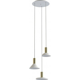 Lampa wisząca modernistyczna Hermanos III biały/mosiądz Nowodvorski