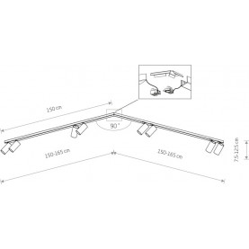 Mono VIII black ceiling spotlight Nowodvorski 2