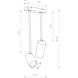 Mono II black double semi flush ceiling lamp Nowodvorski 2