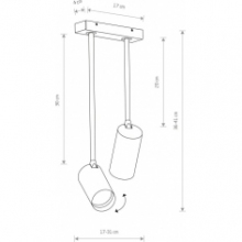 Mono II double semi flush ceiling lamp Nowodvorski