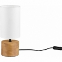 Lampka nocna drewniana z abażurem Woody Tube biała Reality