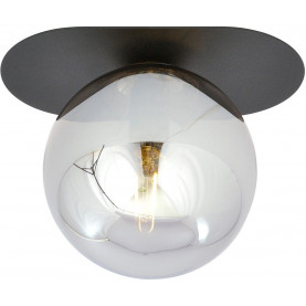 Plafon szklany Plaza grafitowy-czarny Emibig. Elegancki plafon sufitowy szklany, kula z grafitowo-czarnym wykończeniem. Nowoczesny design, metalowa oprawa. Idealne oświetlenie do salonu, sypialni. Prosty montaż. 2