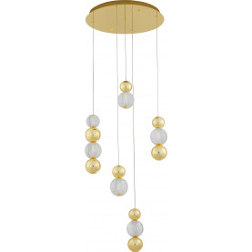 Conti LED V 53cm transparent&gold glamour balls pendant lamp