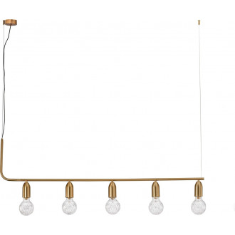 Denno 128cm brass pendant lamp with "bulbs" cable