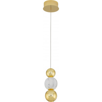 Conti LED 14cm transparent&gold glamour ball pendant lamp