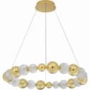 Conti LED 94cm transparent&gold glamour round pendant lamp