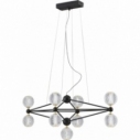 Lampa wisząca szklane kule glamour Alice LED IX przeźroczysty/czarny