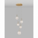 Lampa wisząca szklane kule glamour Grap LED V biało-złota