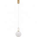 Lampa wisząca szklana kula glamour Grap LED 18cm biało-złota