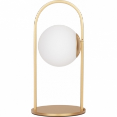 Grap LED 18cm white&gold glamour glass globe table lamp