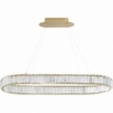 Queen LED 92cm transparent&gold glamour crystal pendant light