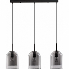 Duo III smoked glass retro glass pendant lamp on bar