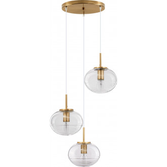 Lenart III transparent&brass retro glass balls pendant lamp