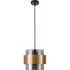 Nanno 18cm smoked glass&brass glamour glass pendant lamp