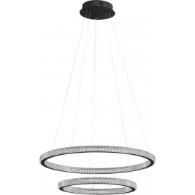 Lampa wiszące okręgi z kryształkami Bueno LED 60,5cm czarna