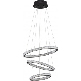 Lampa wiszące okręgi z kryształkami Bueno LED 51cm czarna