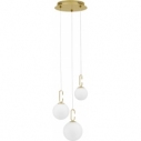 Lampa wisząca szklane kule glamour Grap LED III biało-złota