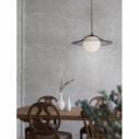 Barret 36 cm white&black glass globe pendant lamp