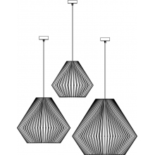 Skandynawska Lampa ze sklejki wisząca geometryczna Diamond 35 PLYstudio do sypialni i przedpokoju.