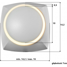 Kinkiet kwadratowy nowoczesny Nikko LED biały Auhilon