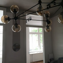Lampa wisząca szklana designerska Astrifero 10 Czarno Bursztynowa Step Into Design
