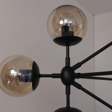Lampa wisząca szklana designerska Astrifero 15 Czarno Bursztynowa Step Into Design
