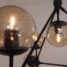 Lampa wisząca szklana designerska Astrifero 21 Czarno Bursztynowa Step Into Design
