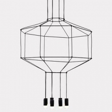 Lampa wisząca druciana designerska Linea VII Czarna Step Into Design