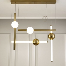 Lampa wisząca podłużna glamour O-line LED mosiężna Step Into Design
