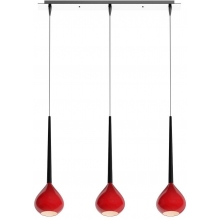 Lampa wisząca szklana potrójna Libra 3Czerwona ZumaLine