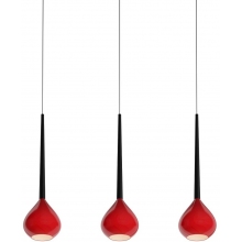 Lampa wisząca szklana potrójna Libra 3Czerwona ZumaLine