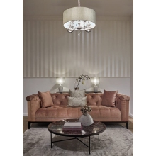 Lampa wisząca glamour z abażurem Amsterdam 60 Chrom/Biały MaxLight
