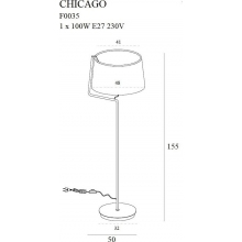 Lampa podłogowa z abażurem Chicago Biała MaxLight